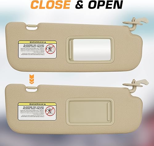 Miniatura 6 de TadaMark Parasol para el lado del pasajero derecho para Hyundai Elantra 2011 2012 2013 2014 2015 Beige sin luz Reemplazo # 852203X000TX