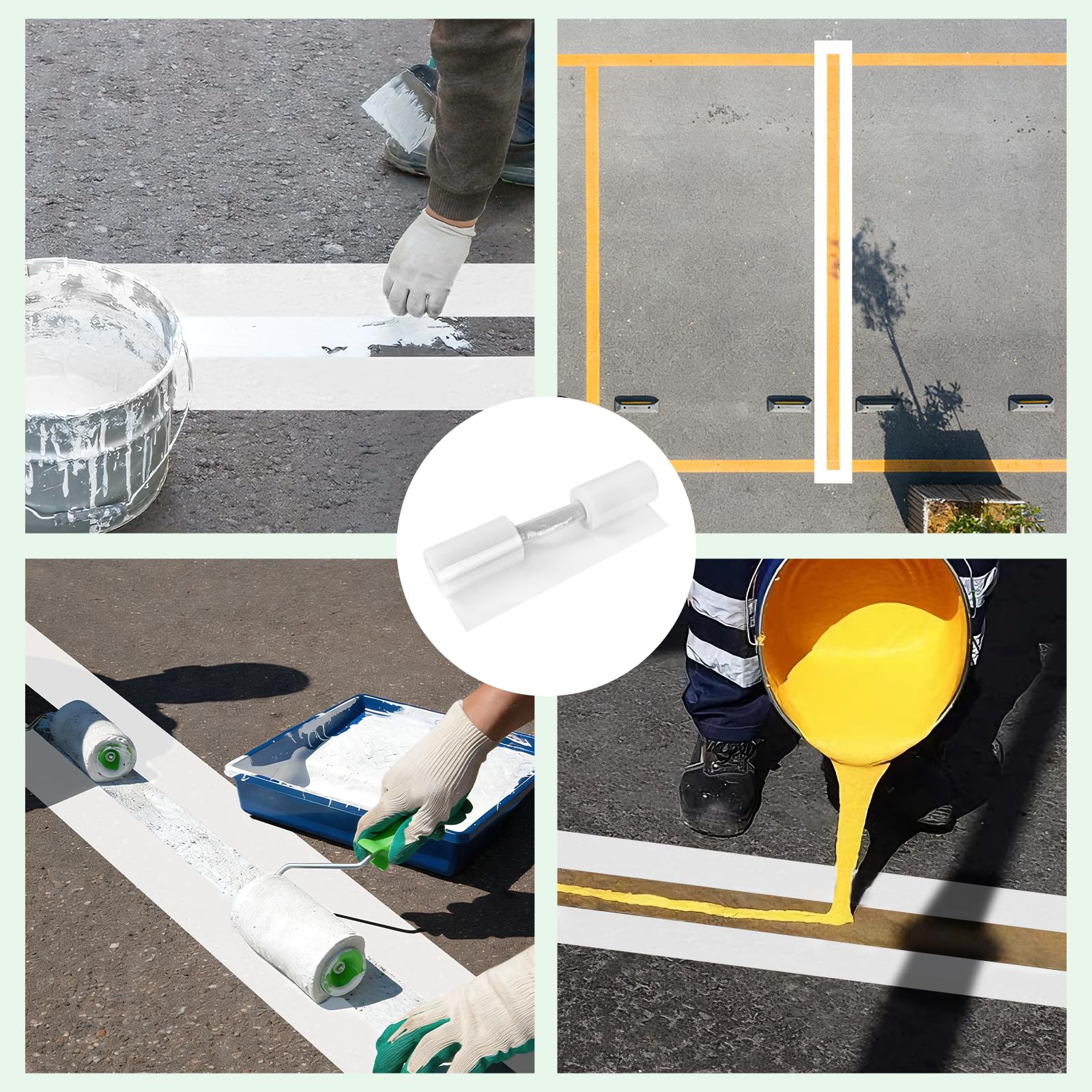 EXLECO 2 plantillas de líneas de estacionamiento 215 x 10 cm | 235 x 30 cm, plantillas de silicona plegables para líneas de estacionamiento, plantillas reutilizables, plantillas portátiles para