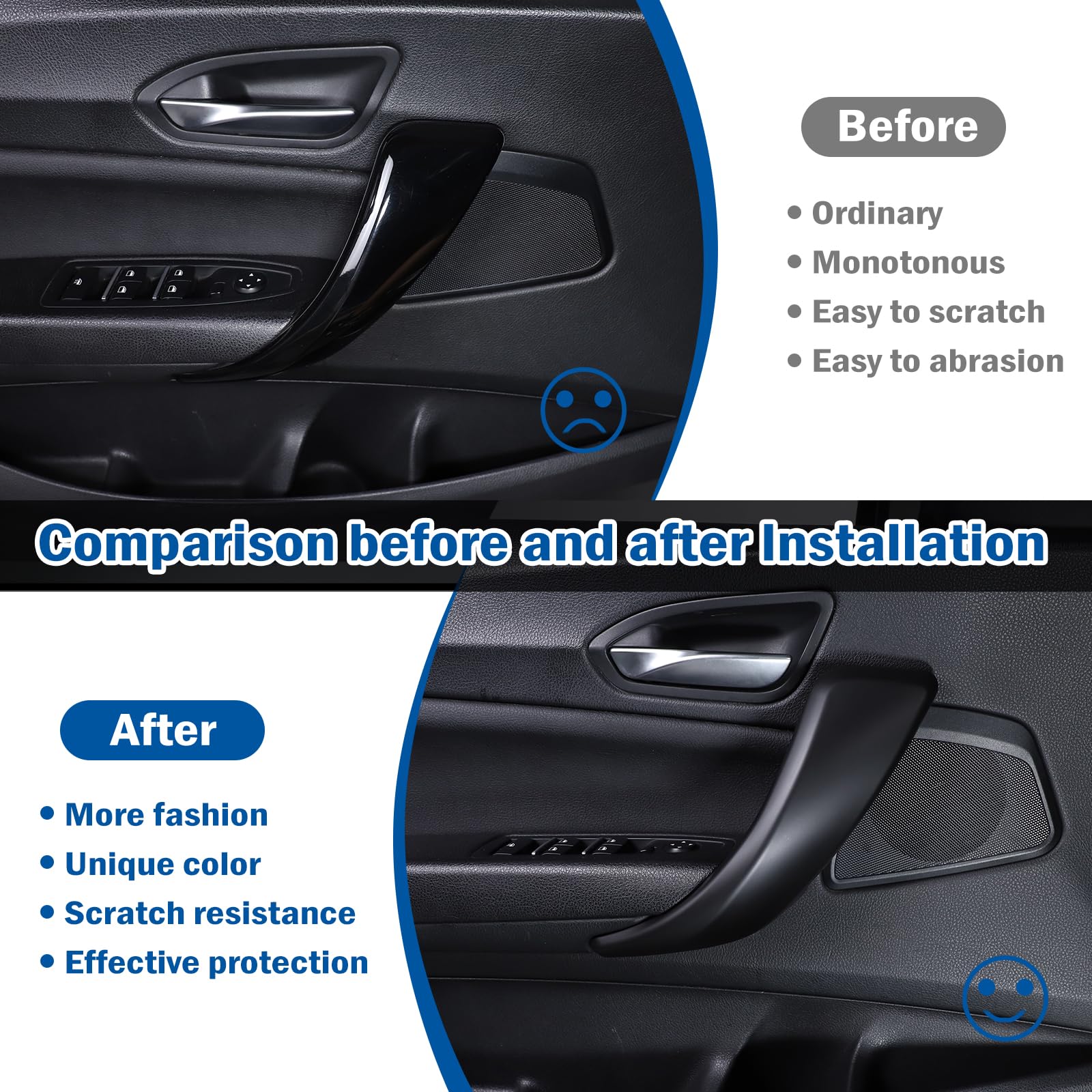 Per serie 1 2 serie F20 F21 F22 F23 2012-2018 Maniglia Interna Auto Porta Copertura Interna Accessori (nero opaco)
