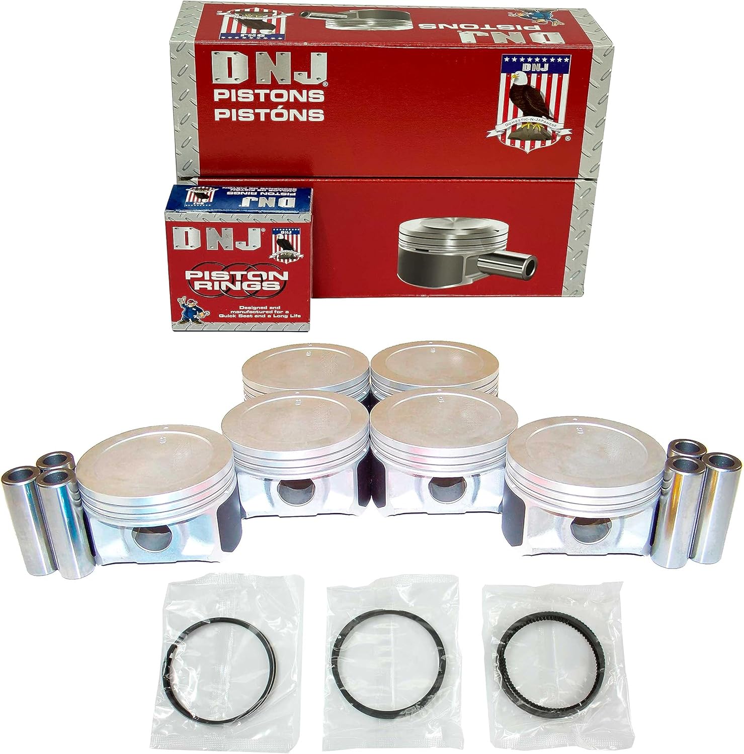 DNJ PRK182 Piston and Ring Kit For 2005-2010 Hyundai Kia Optima Rondo Santa Fe Sportage Tiburon Tucson 2.7L V6 DOHC 24V Naturally Aspirated