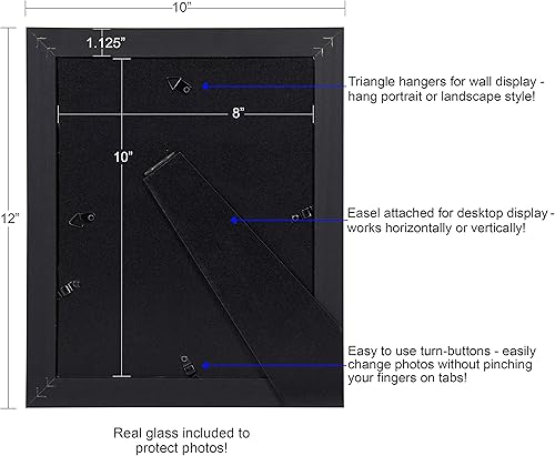 Miniatura 7 de DesignOvation - Portarretrato Kieva de madera maciza, Madera, Gris, envejecido