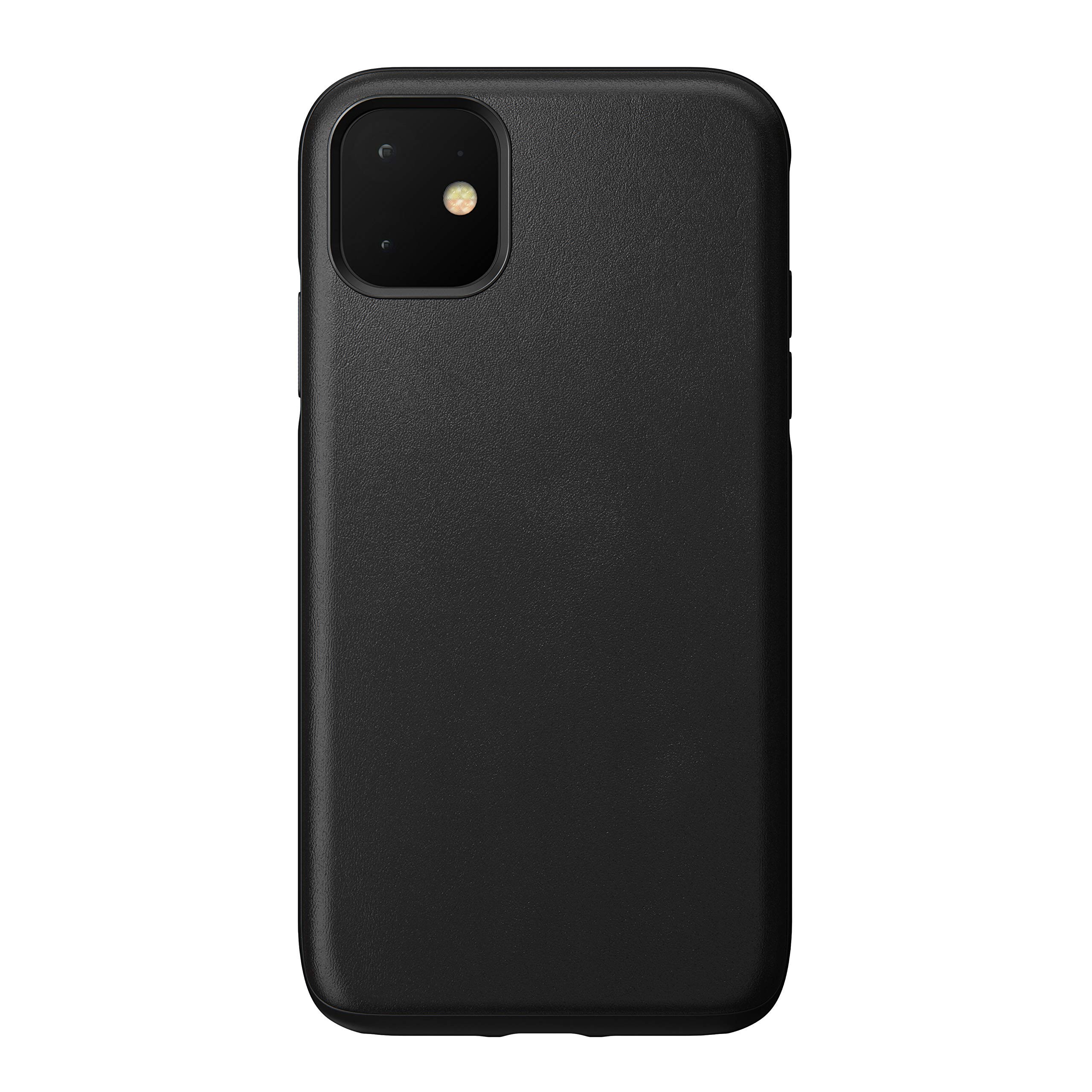 Nomad Rugged Case for iPhone 11 | Black Horween Leather