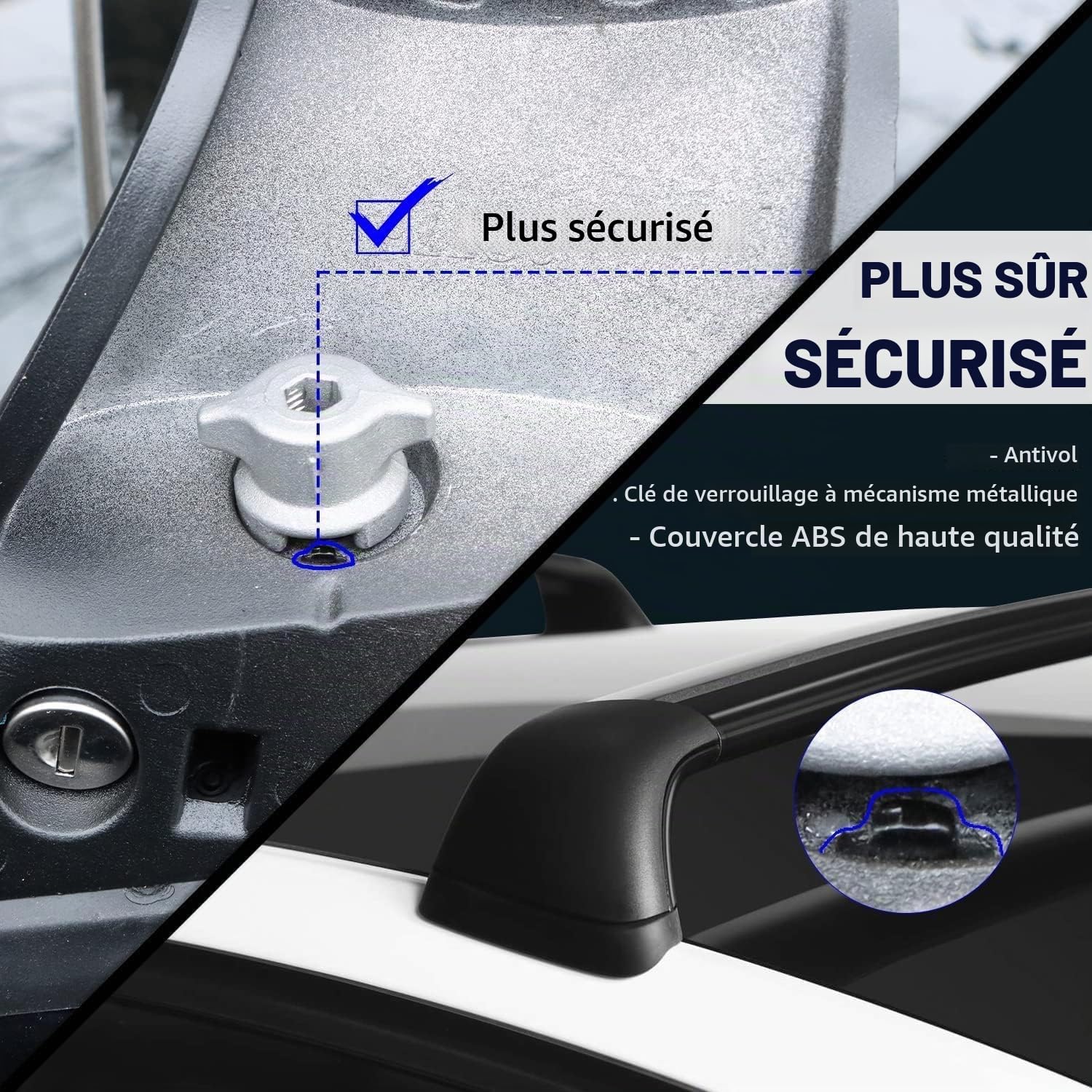 Barres de Toit transversales Haut de Gamme compatibles pour Tesla Model Y Juniper 2025 2026, Galerie de Toit Haute capacité pour Coffre de Toit et Porte-vélo