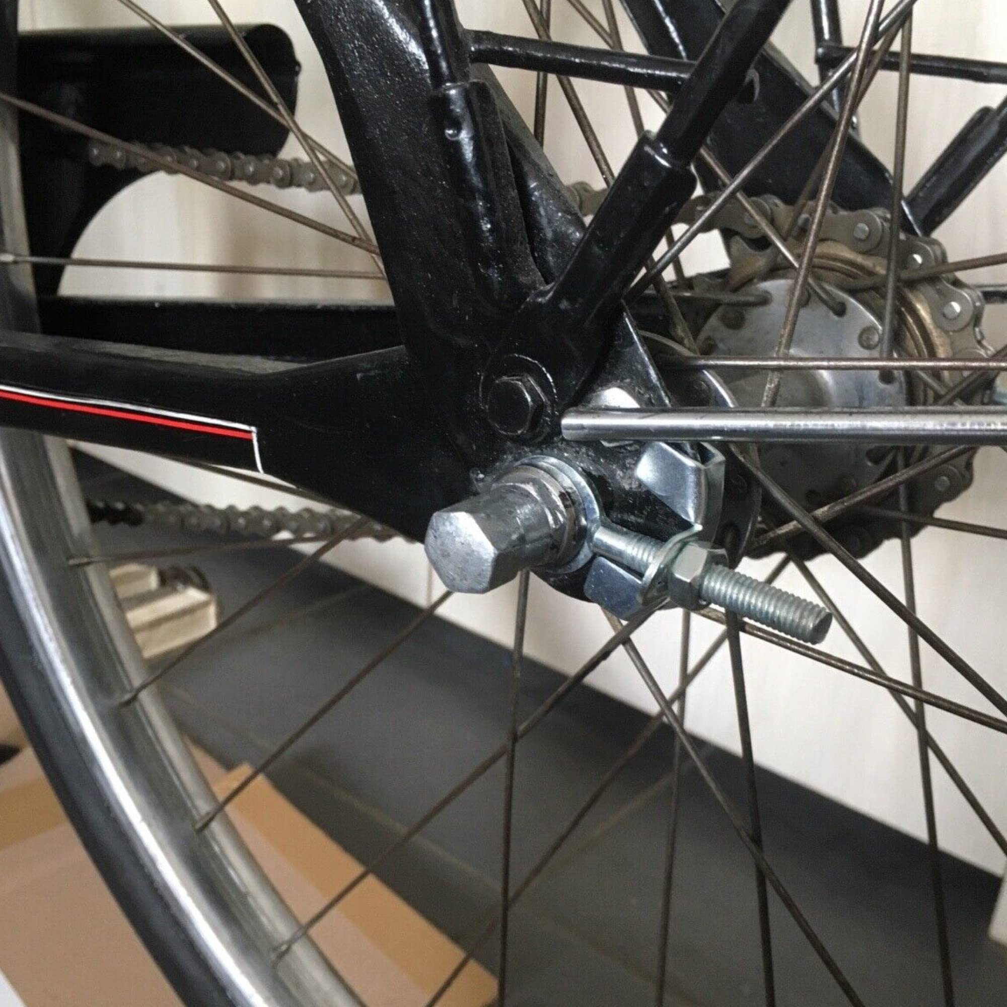 cyclingcolors 2 x napinacz łańcucha rowerowego M6 x 65 mm stal z nakrętkami osi Ø 11,3 mm BMX Fixie