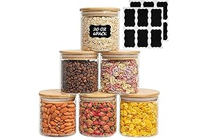 Airtight Glass Spice Canisters - Set of 6