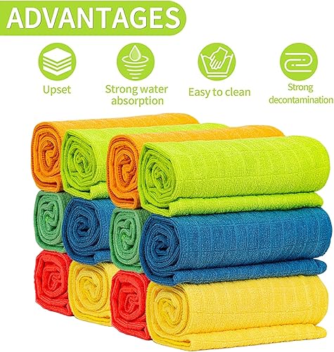 Miniatura 2 de 12 paños de limpieza de microfibra extra grandes, 30 x 18 pulgadas para trapeador de escobilla de escobilla de goma, trapos de colores multiusos,