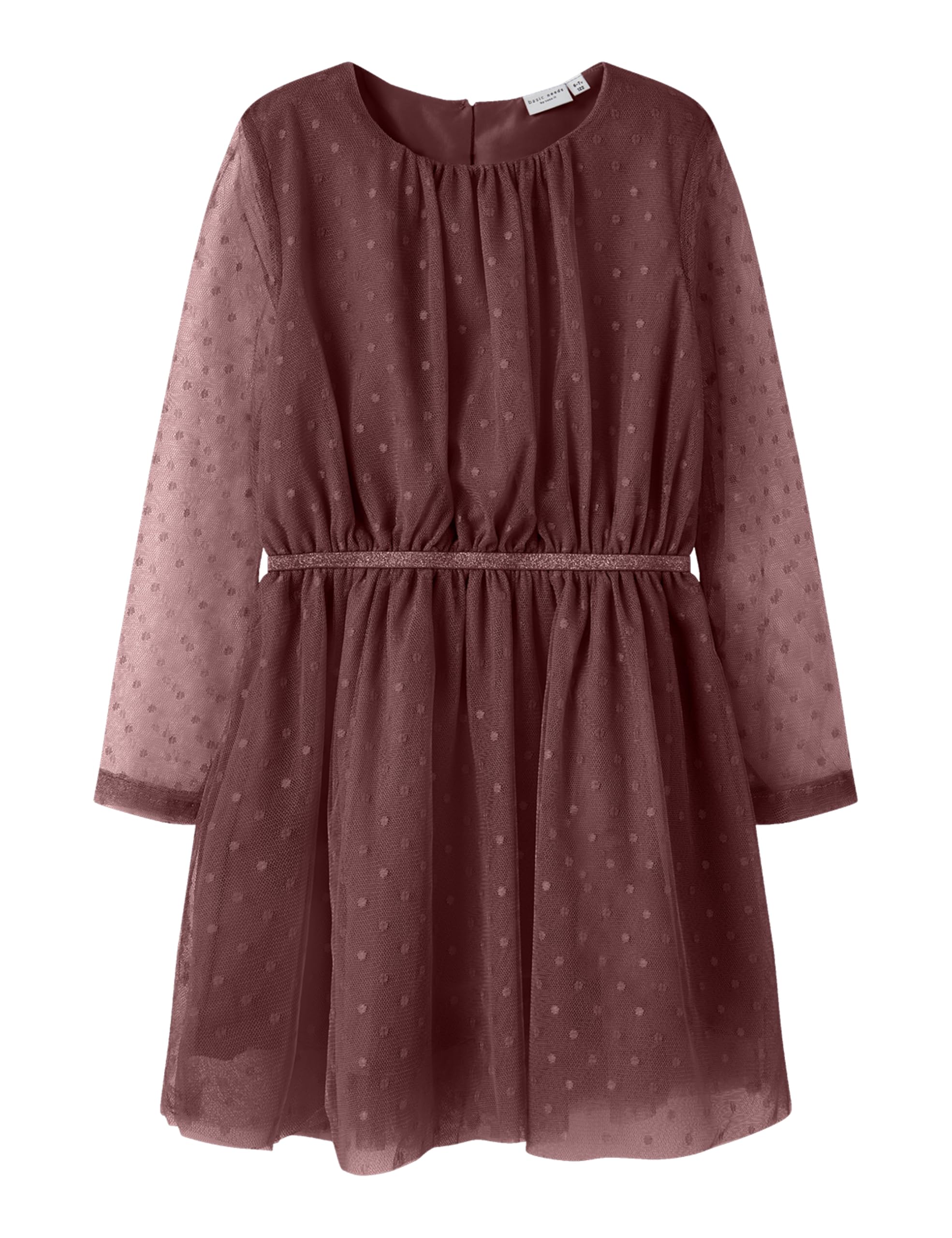 NAME IT Girls' Long Sleeve Dress | Dress 128 Wild Ginger