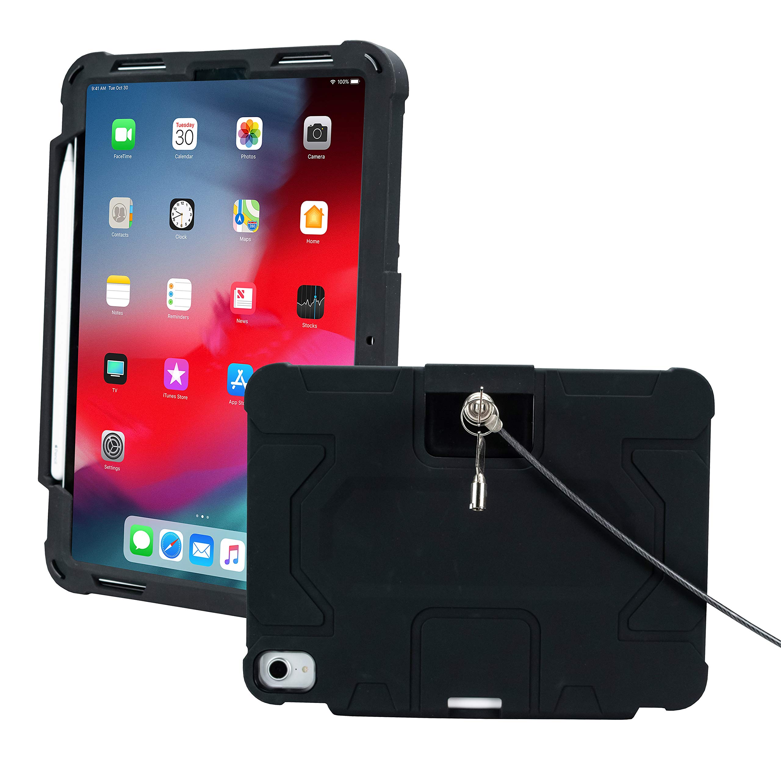 CTA Digital PAD-RSC11 Rugged Security Case for 11-inch iPad Pro, Black