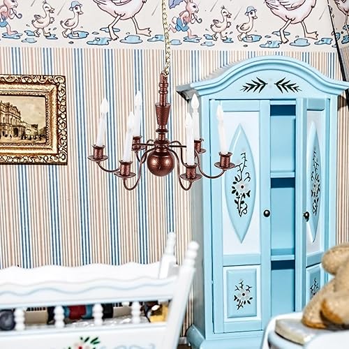 Miniatura 4 de GANAZONO Lámpara de techo en miniatura para casa de muñecas, mini lámpara de techo, decoración para casa de muñecas Accesorios de decoración