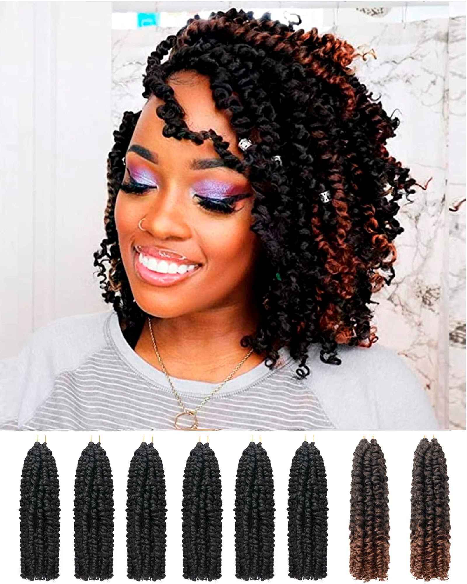 Amazon.com : Passion Twist Crochet Hair 10 Inch Pre Looped-Mixed