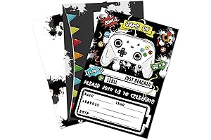 WERNNSAI Watercolor Video Game Party Invites