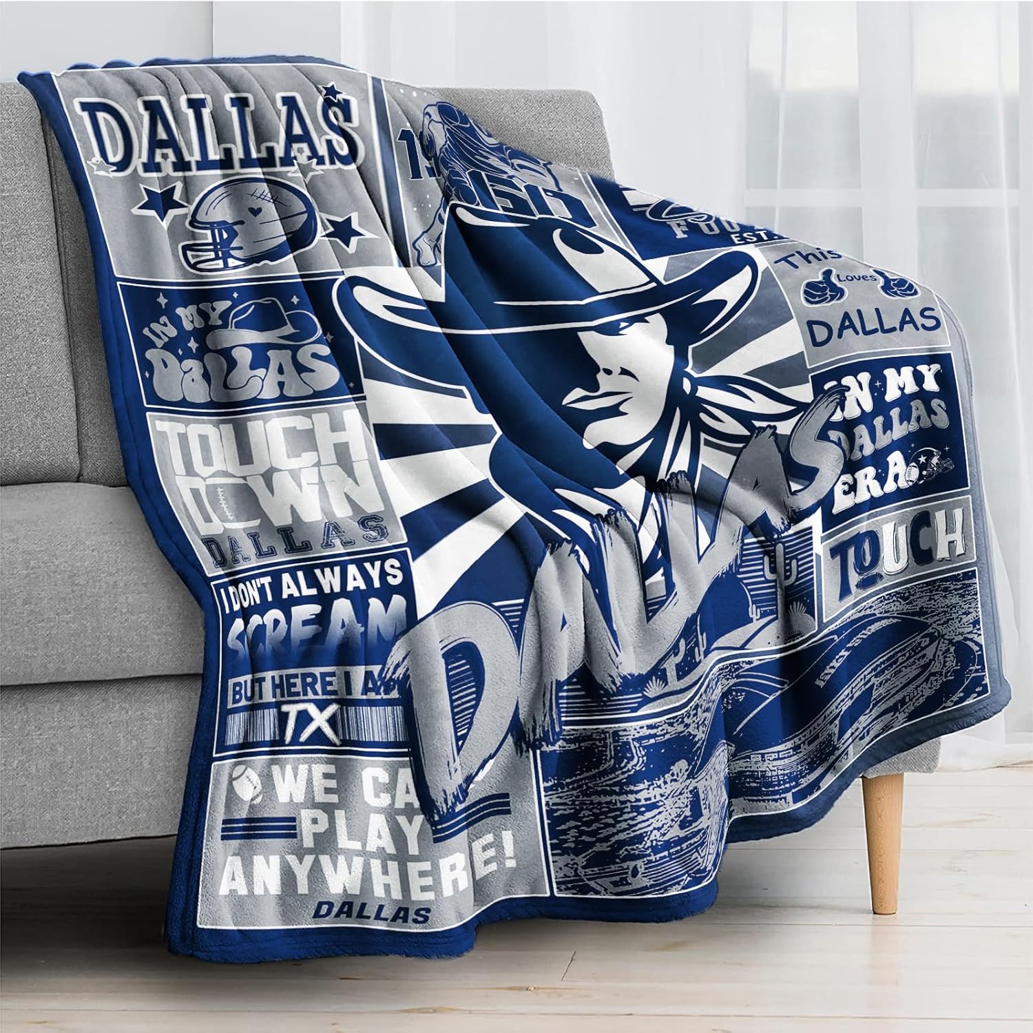 Football Throw Blanket 50"X 60" for Fans Gifts City Football Blanket Flannel Throw Blanket for Men Women Youth Kids Red Sofa Bed Couch Living Room