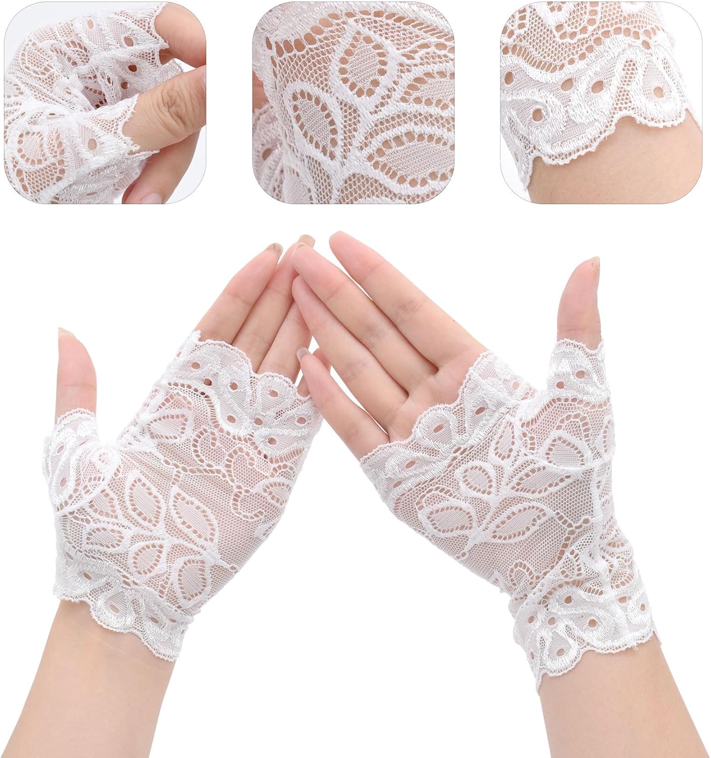 TeeYee Women Lace Gloves Party Wedding Gloves Short Glove Evening Elegant Accessories Sun Protection gloves - Image 3