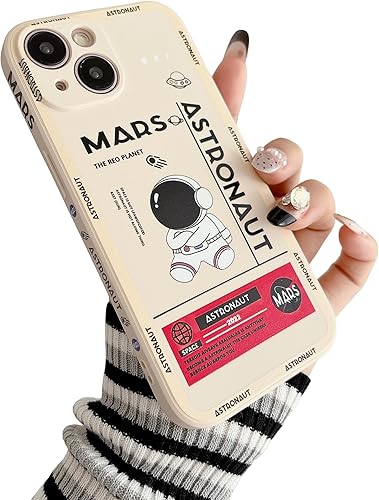 Compatible con iPhone 13 mini Funda Bonita, Diseño Genial de Cohete Espacial de Astronauta de Dibujos Animados Parachoques Elegante Funda Protectora