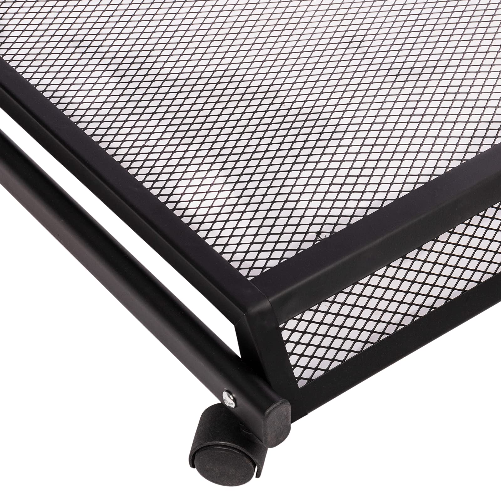 PrimeMatik Magazines and brochures stand with wheels and 4 shelves