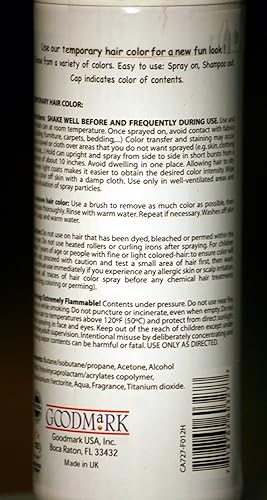 Miniatura 3 de Spray on Wash Out púrpura pelo color temporal Hairspray ideal para disfraz o Halloween Party Etapa Concierto Rave Hair Spray