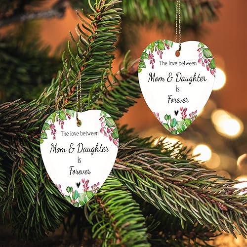 Miniatura 6 de Adorno para madre e hija 2025, regalo de recuerdo de cerámica para árbol de Navidad de 3 pulgadas para mamá e hija