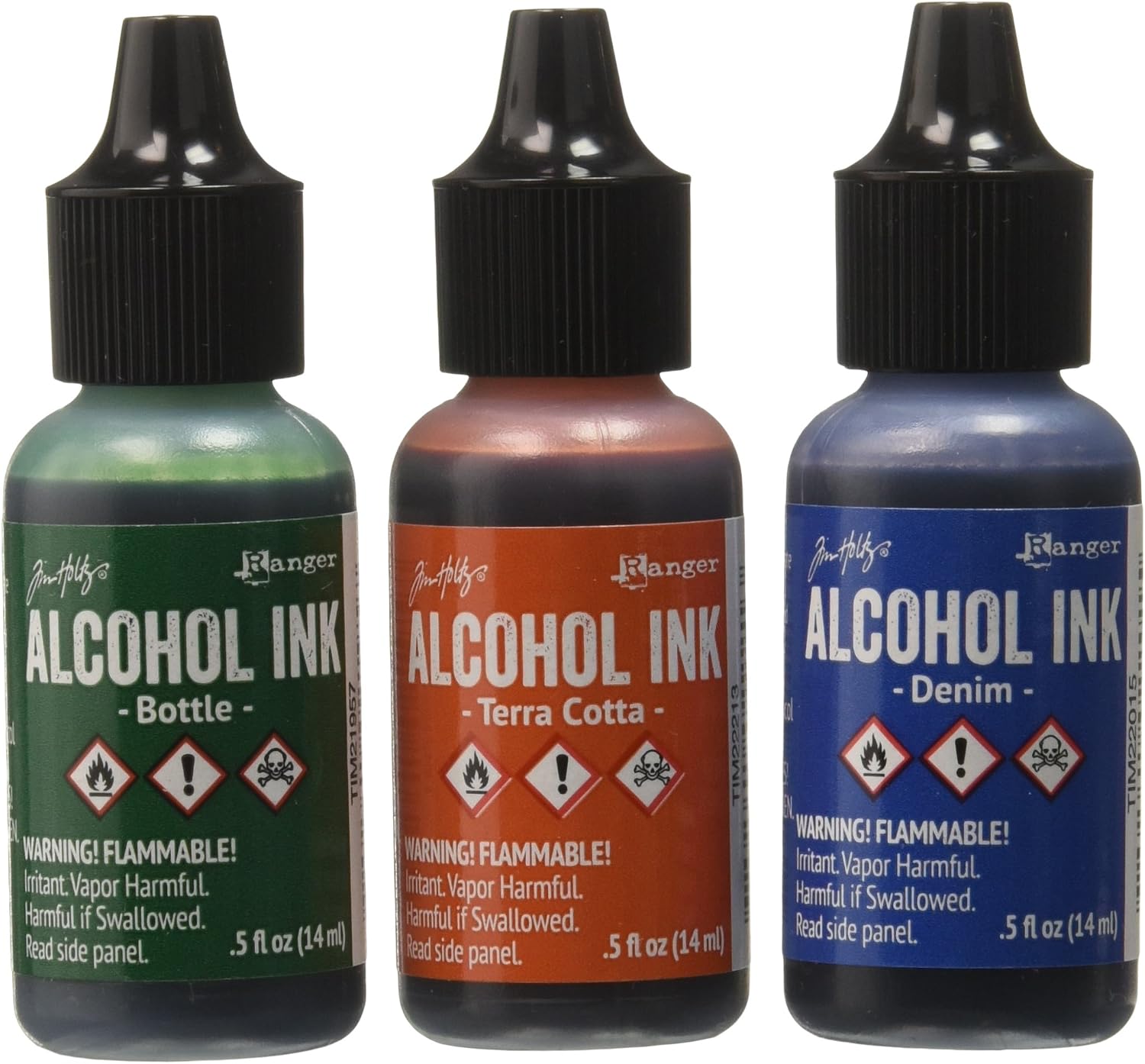Ranger Adirondack Alcohol Ink 1/2-Ounce, 3-Pack, Rustic Lodge, Bottle/Terra Cotta/Denim (AAI-19770)