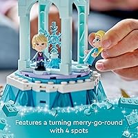 Vista 3 de LEGO Disney Frozen Anna and Elsa's Magical Carousel 43218 Ice Palace - Juego de juguetes de construcción con la princesa Disney Elsa, Anna y Olaf