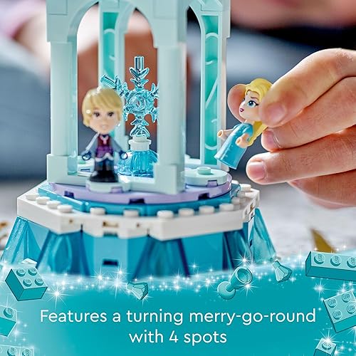 Miniatura 3 de LEGO Disney Frozen Anna and Elsa's Magical Carousel 43218 Ice Palace - Juego de juguetes de construcción con la princesa Disney Elsa, Anna y Olaf,