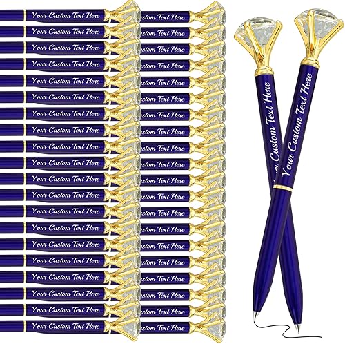 Miniatura 80 de Bolígrafos de diamantes con cristal personalizado dorado personalizado con nombre grabado a granel bolígrafos de metal personalizados bolígrafos