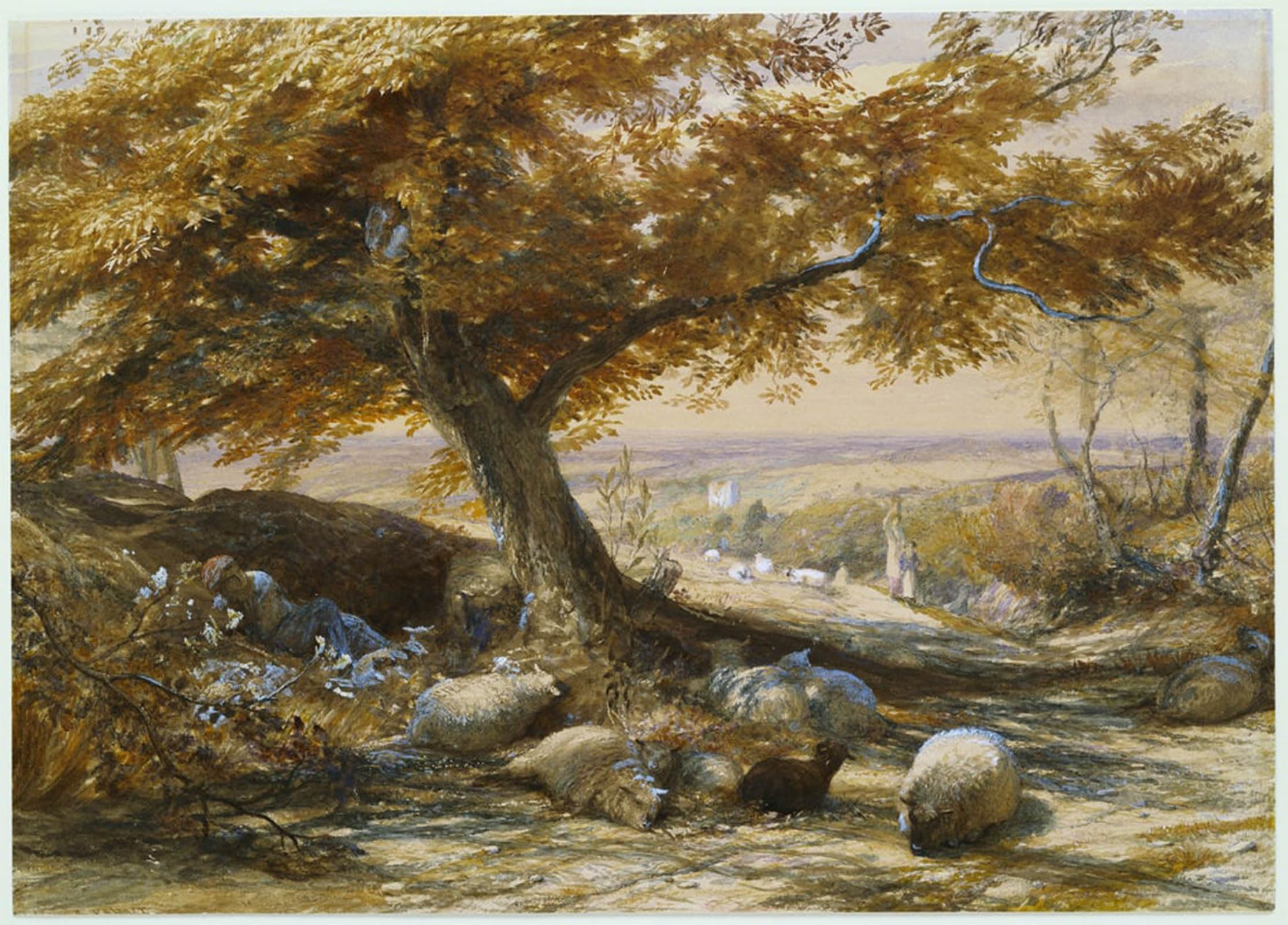 POSTERIIk Vintage Classic Picture Landscape Artwork Sheep in the Shade by Famous Painter Portrait Canvas Painting for Office Home Decor 60x90cm
