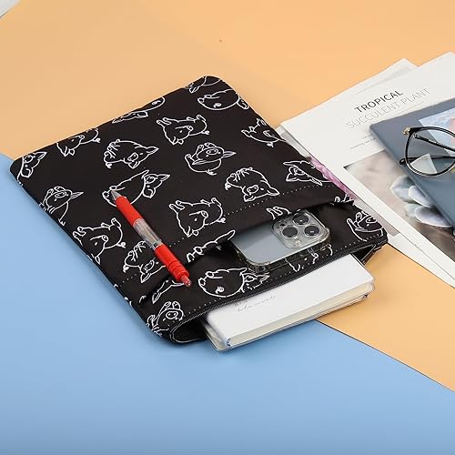 Miniatura 4 de Funda para libro con protector de libro de cerdo con cremallera, funda para libros, regalo para amantes de cerdos (protector de libro de cerdo negro)