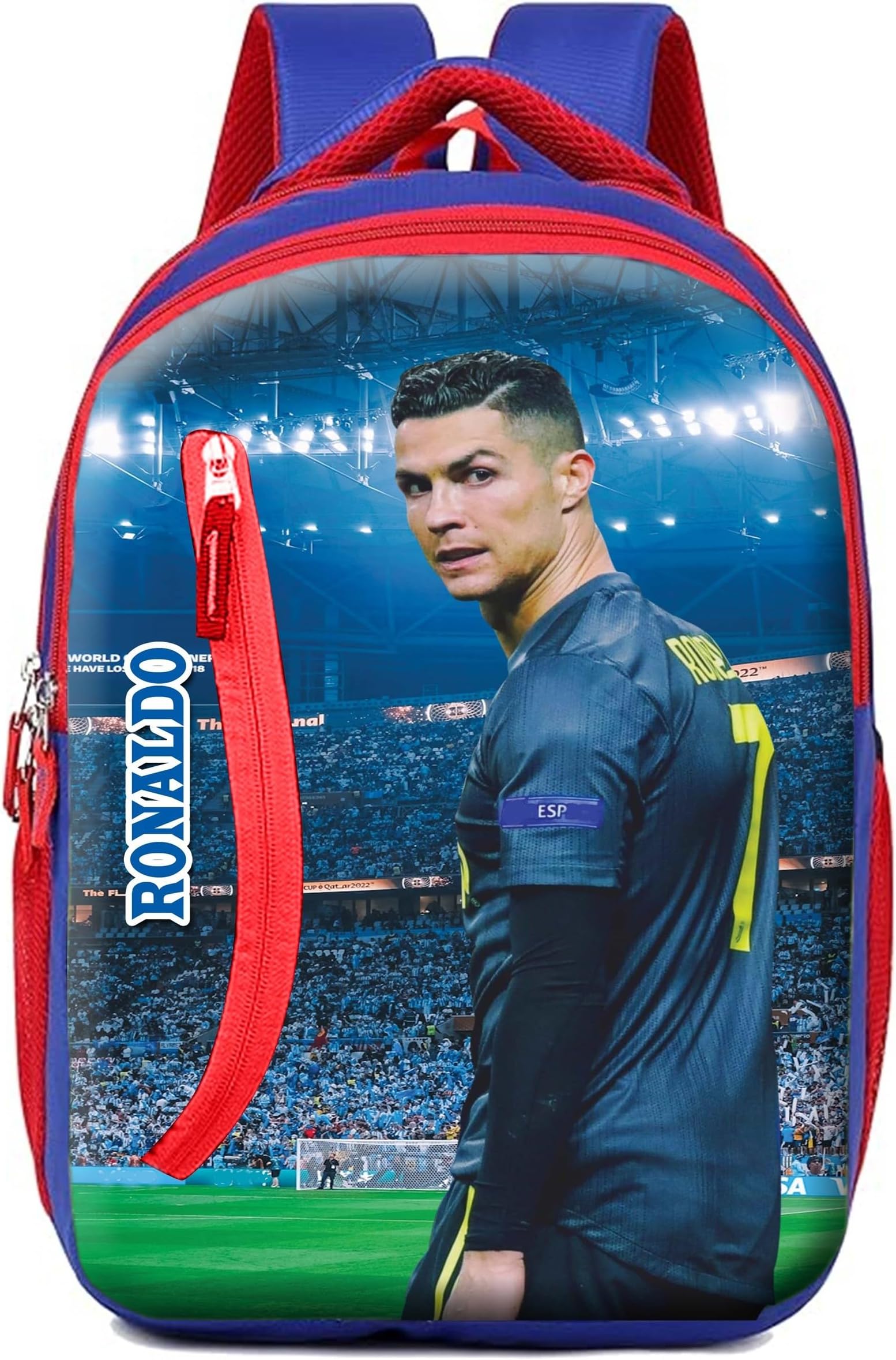 School Bag Casual Backpack Daypack Lightweight Casual Backpack for Kids Boys And Girls 7-12 Years, A_Royal Blue, M, Cristiano Ronaldo Print School Bag