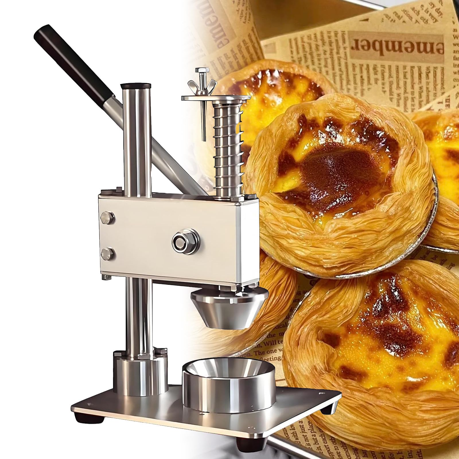 Pressa per crostate in acciaio inox, a mano, per pasticceria uniforme, perfetta per ristoranti, panetterie e pasticceria casalinga
