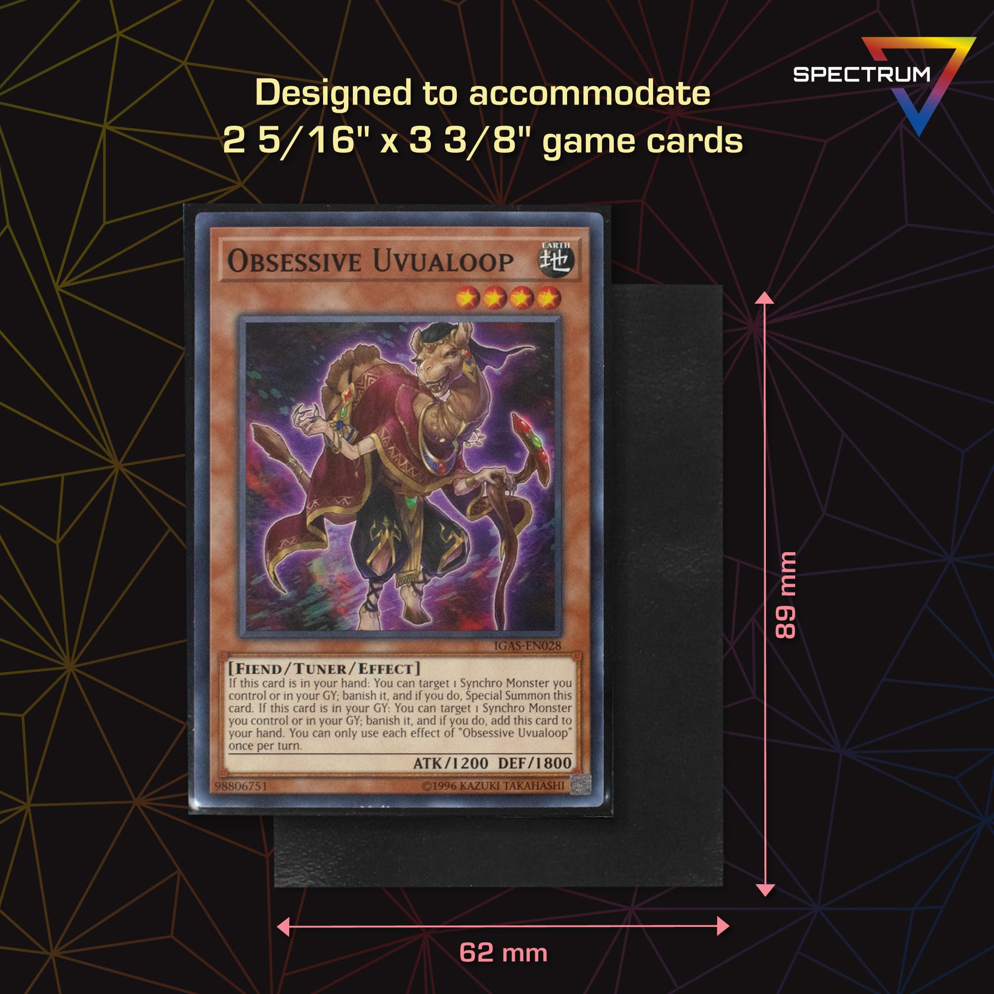 BCW Spectrum Elite Yugioh Sleeves - 60 Pack - Black Yugioh Card Sleeve