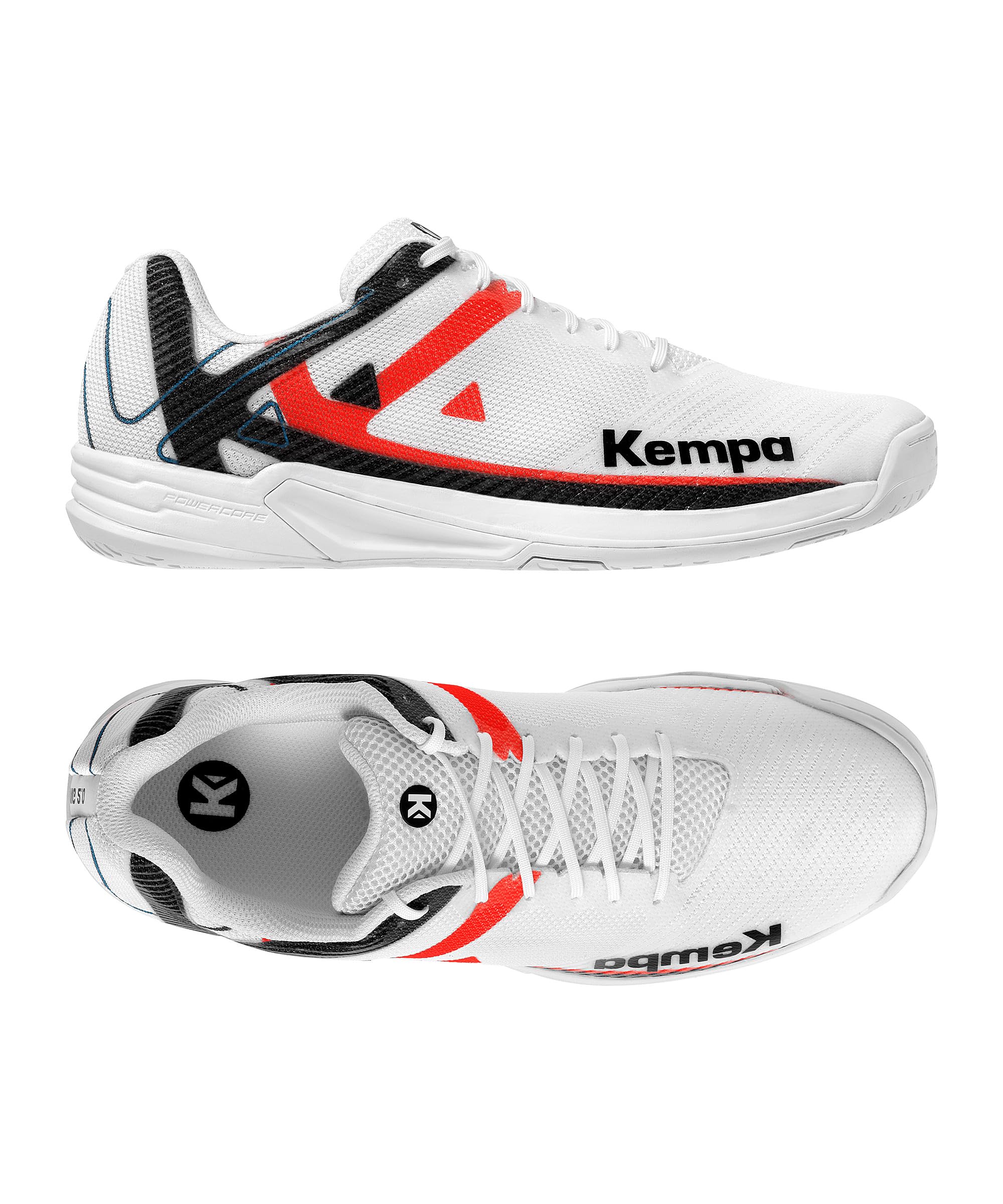 Kempa Męskie buty Wing 2.0 do piłki ręcznej, białe/czerwone/czarne, 47 EU, biały, czerwony, czarny., 47 EU