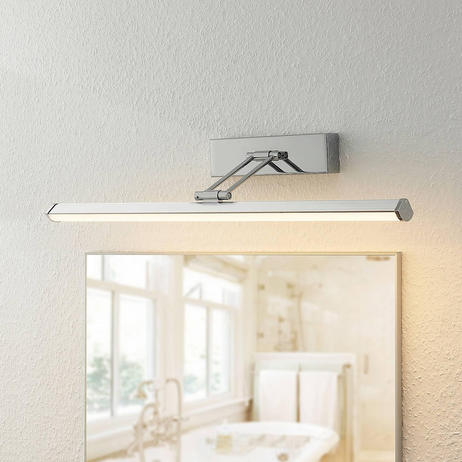 Lindby LED Wandleuchte, Wandlampe Bad 'Sanya' (spritzwassergeschützt) (Modern) in Chrom aus Metall u.a. für Badezimmer (1 flammig,) - Wandleuchten, Spiegelleuchte Badezimmer, Wandbeleuchtung