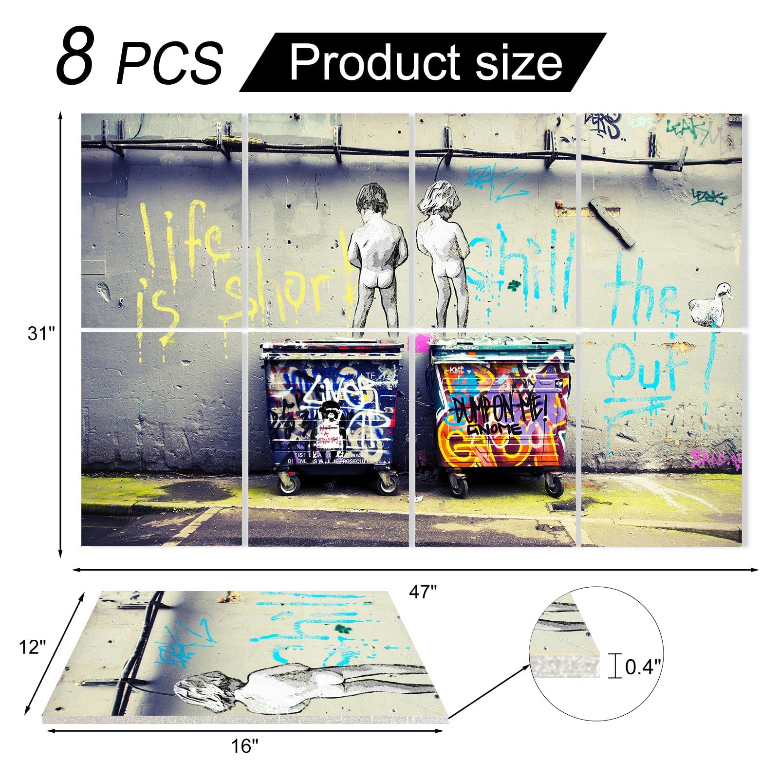 HLJ ART Paneles de pared insonorizados: paneles acústicos artísticos acolchados absorbentes de sonido, paquete de 8 unidades de tratamiento acústico de 12 x 16 pulgadas para estudio de grabación