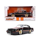 Toys Bigtime Muscle 1&colon;24 1987 Buick Grand National Die-cast Car – Opening Doors&comma; Hood&comma; Trunk&comma; Rubber Tires&lpar;Glossy Black&rpar;