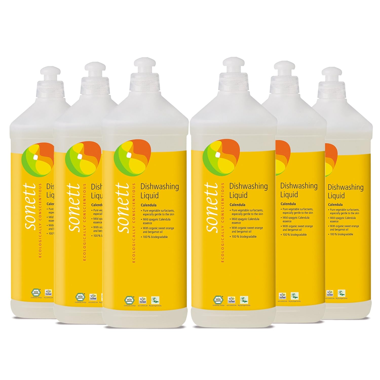 Sonett Organic Dishwashing Liquid Calendula 33 8-Ounce Bottles Pack of 6
