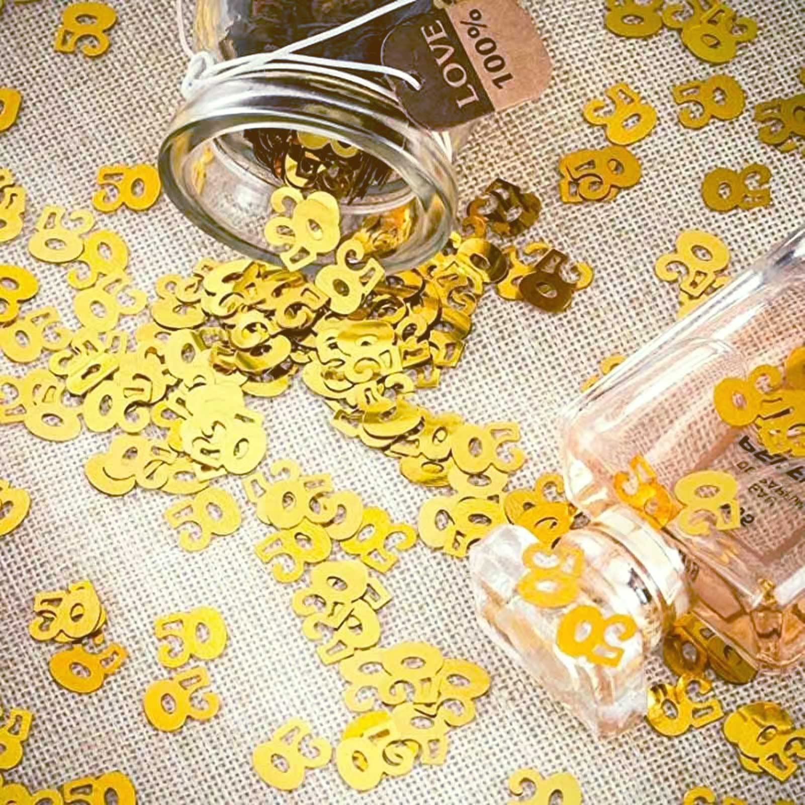 60e verjaardag jubileum confetti goud tafeldecoratie strooidecoratie voor verjaardagsfeest themafeest glitter verjaardagsdecoratie