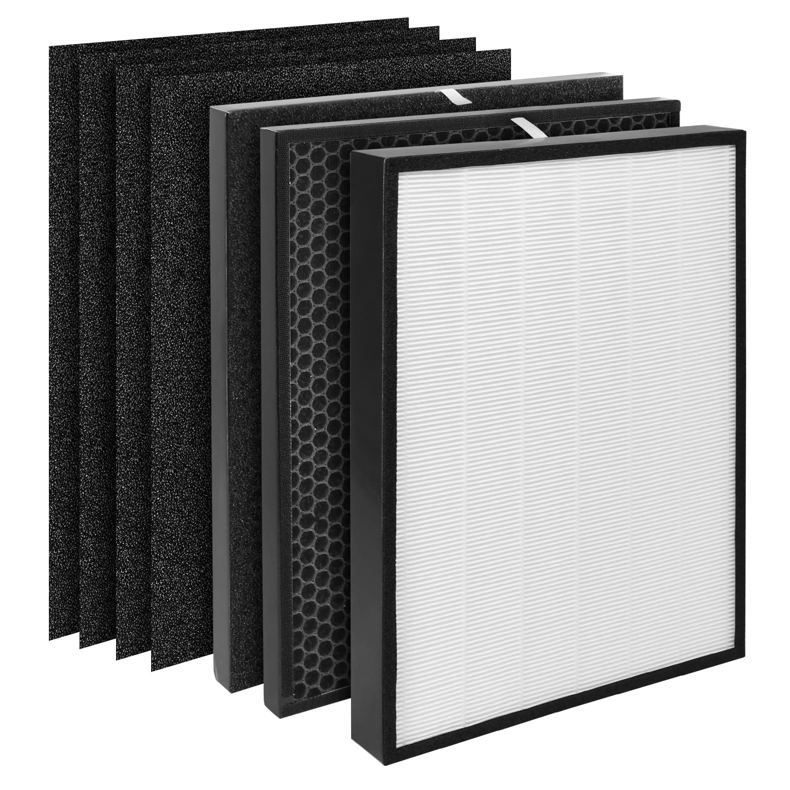 KDKYCD AD3000 Replacement Filter Compatible with Air DR. AD3000, Filter Combo Pack of 1 H13 True HEPA Filter,2 Activated Carbon Filter and 4 Pre-Filter.