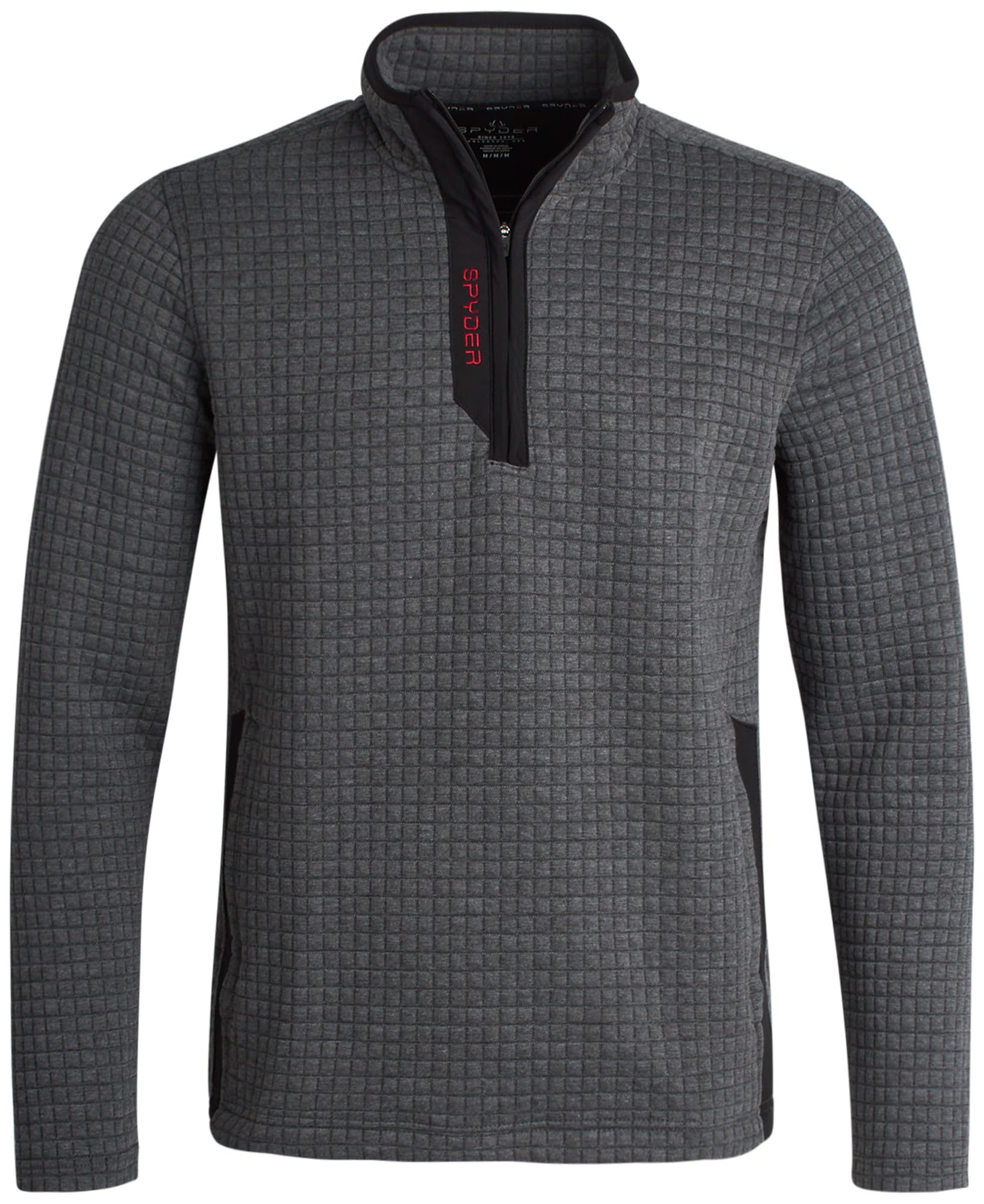 Spyder Męski sweter z zamkiem na ćwierć - Performance Grid polar z zamkiem 1/4 sweter męska bluza do golfa, wędrówek, biegania