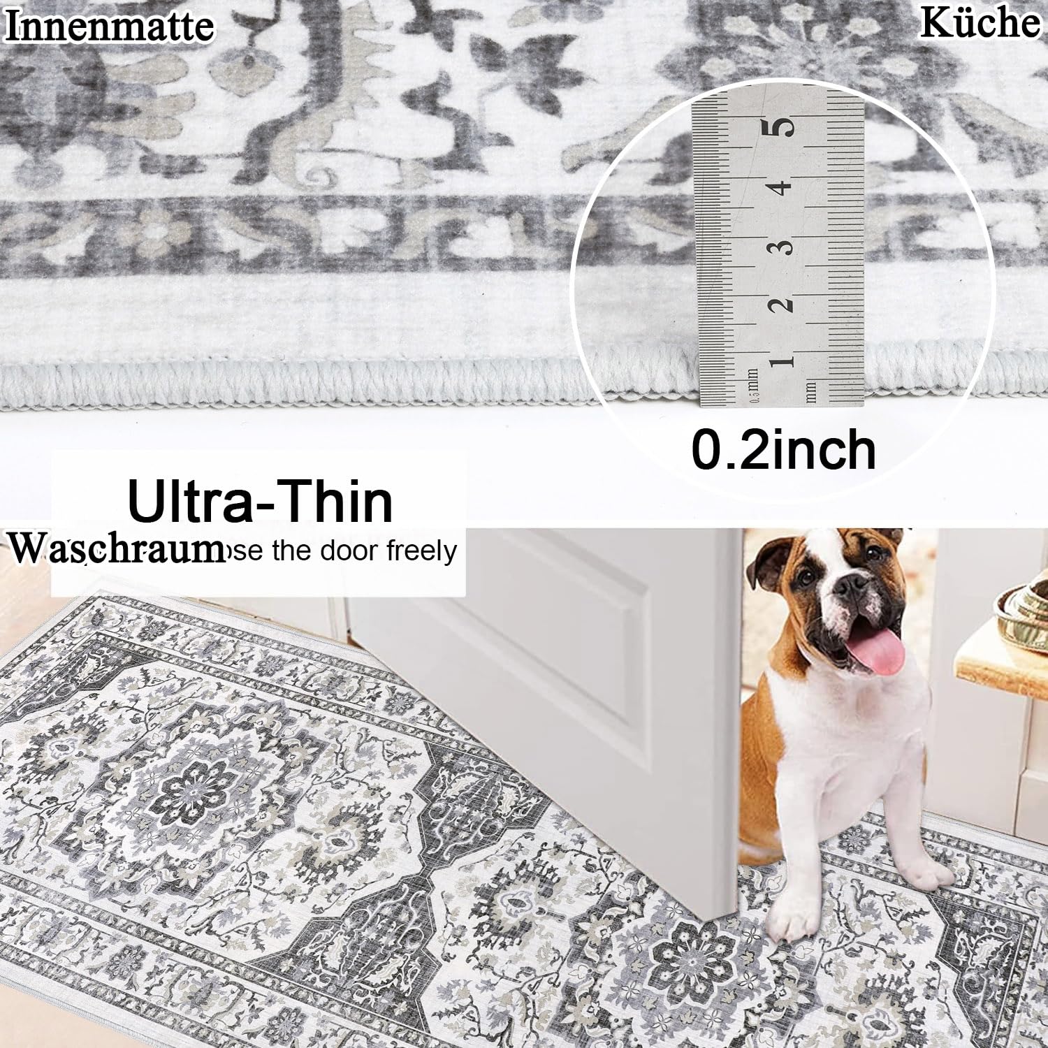 SHACOS Loper vloerkleed voor de ingang, bruin, 50 x 150 cm antislip deurmat, los, keukentapijt, machine wasbaar vloertapijt, mat voor hal, entree, slaapkamer, wasruimte