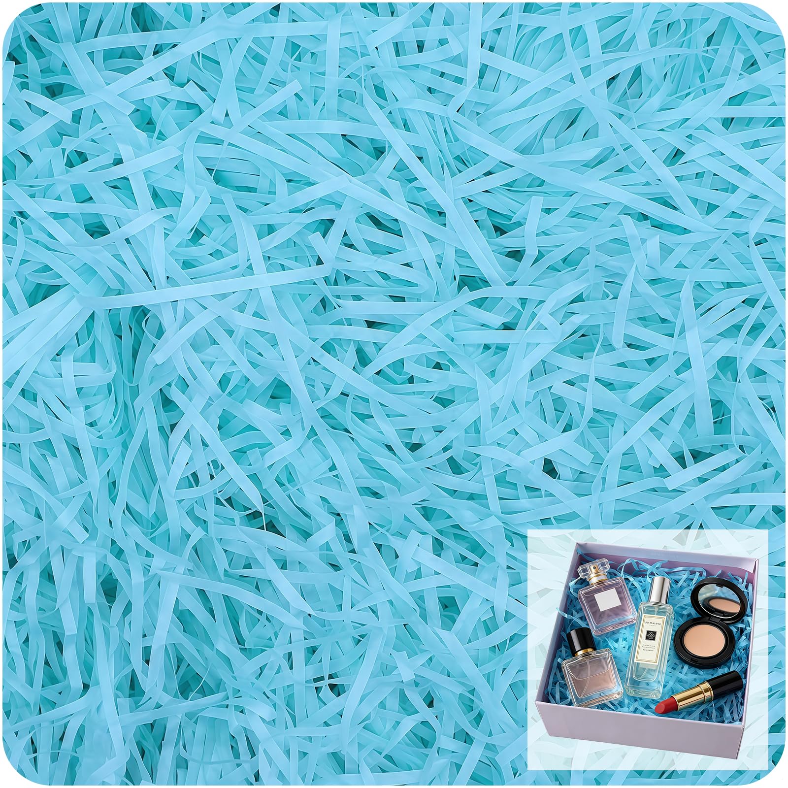 200g Shredded Tissue Paper for Gift Boxes Blue,200 Grams Blue Soft Shredded Paper for Hampers Filling and Packaging Filler Shreds Stuffing Paper for Birthday Party Baby Shower Gift Decor