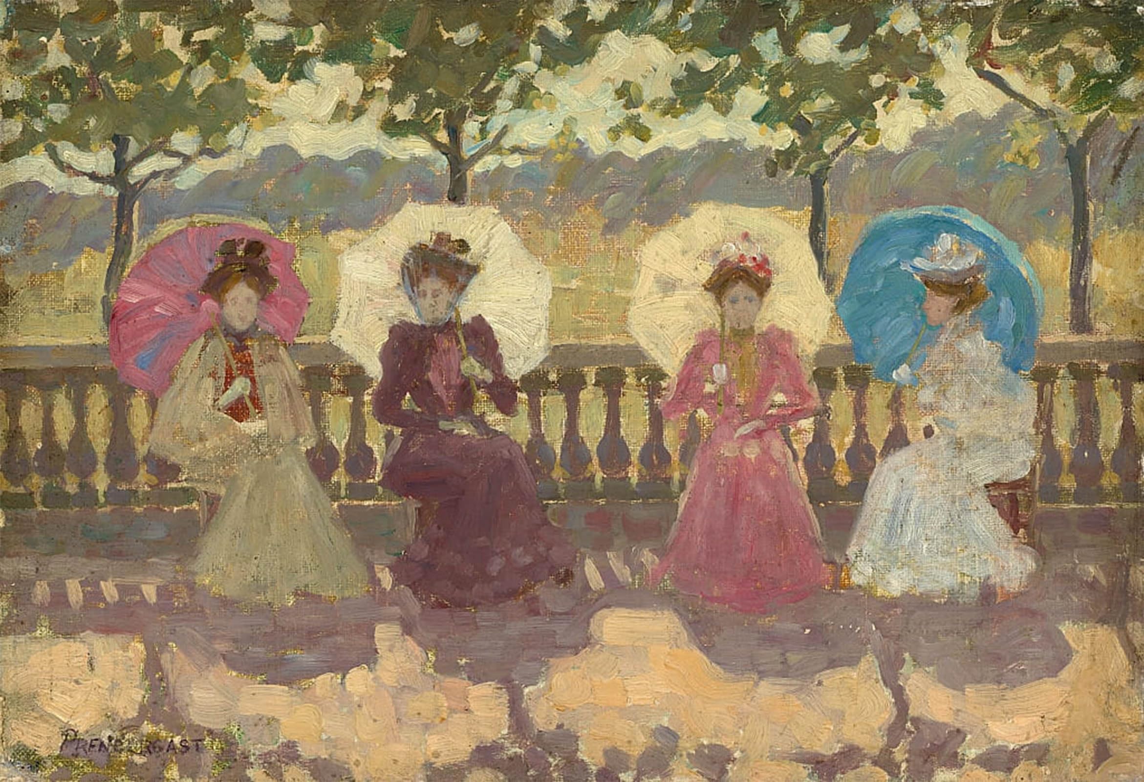 SERENDIPITP Vintage Picture Print on Canvas Wall Art Poster in the Park Paris by Maurice Brazil Prendergast Artwork Print Poster for Wall Decor 60x90cm