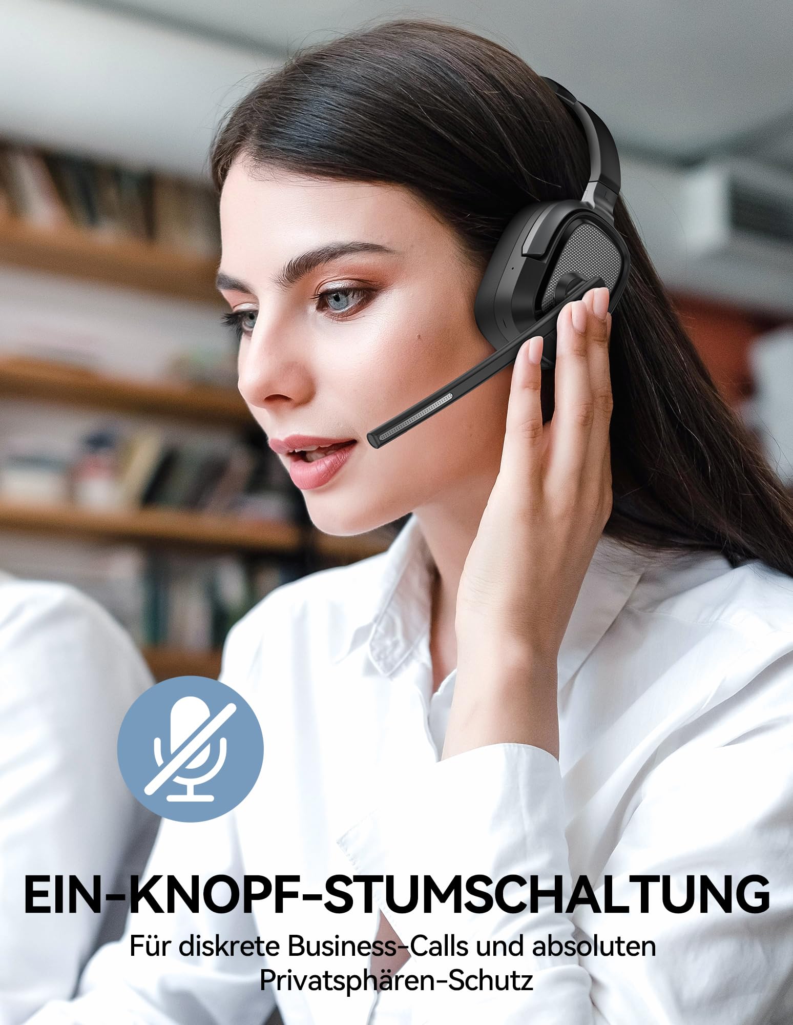 TECKNET Cuffie Bluetooth con Microfono, 50+ Ore Autonomia, Cancellazione Rumore, Doppia Modalità (Bluetooth/USB-A) Cuffie con microfono per PC, telefoni, lavoro a distanza e videoconferenze