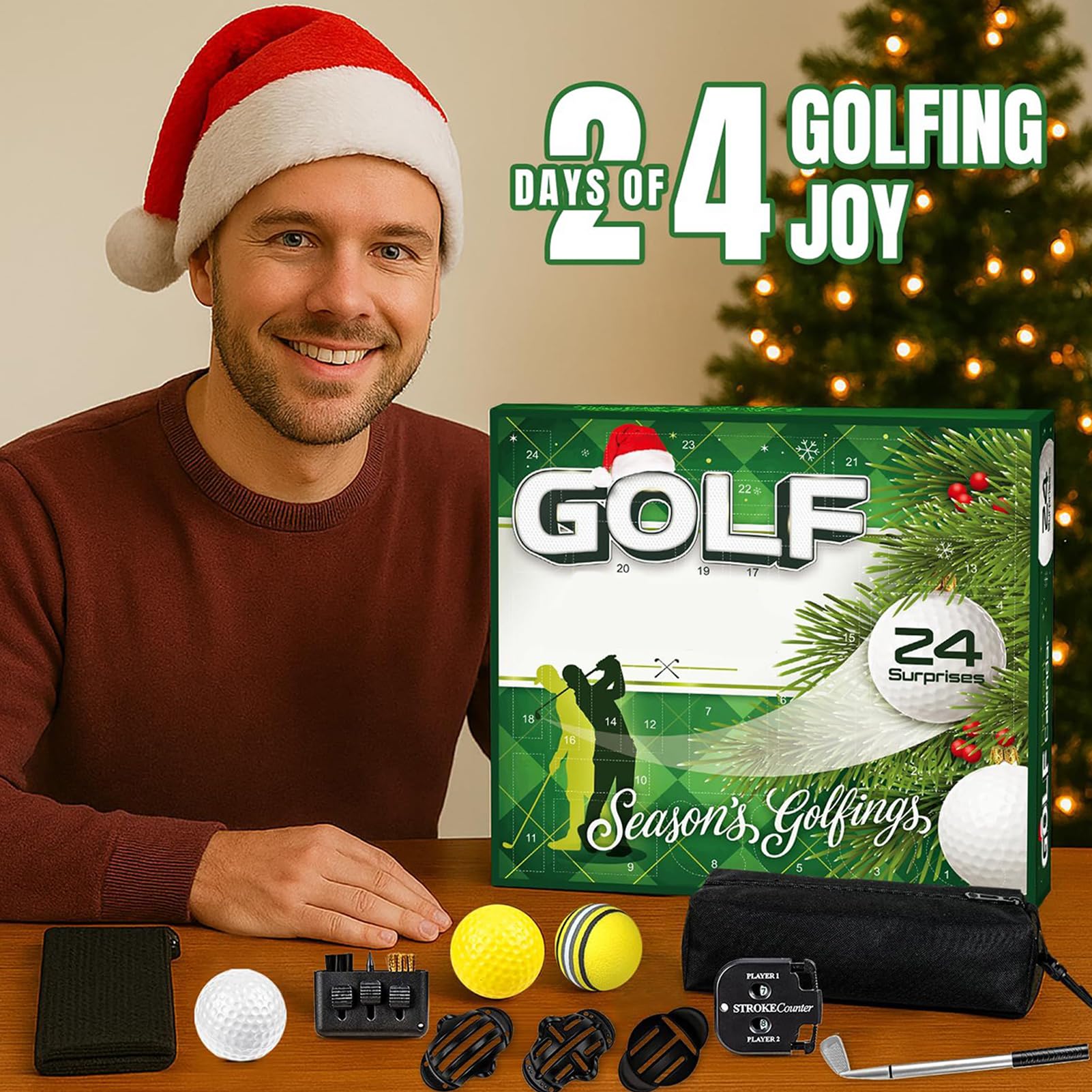 Golf Weihnachts Adventskalender 24 Sport Dekorationen