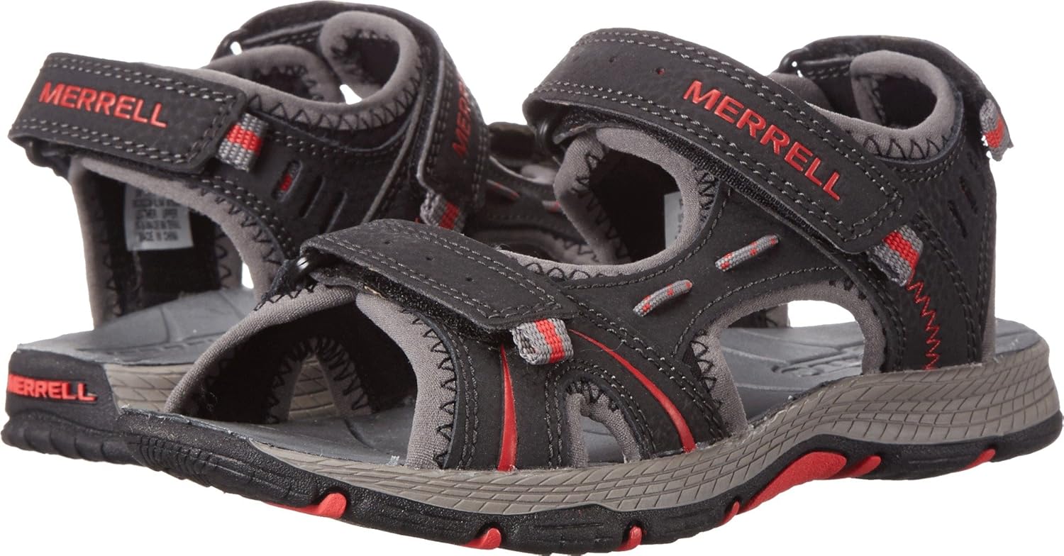 Amazon.com | Merrell Panther Athletic Water Sandal (Toddler/Little Kid/Big Kid), Black/Red, 10 M