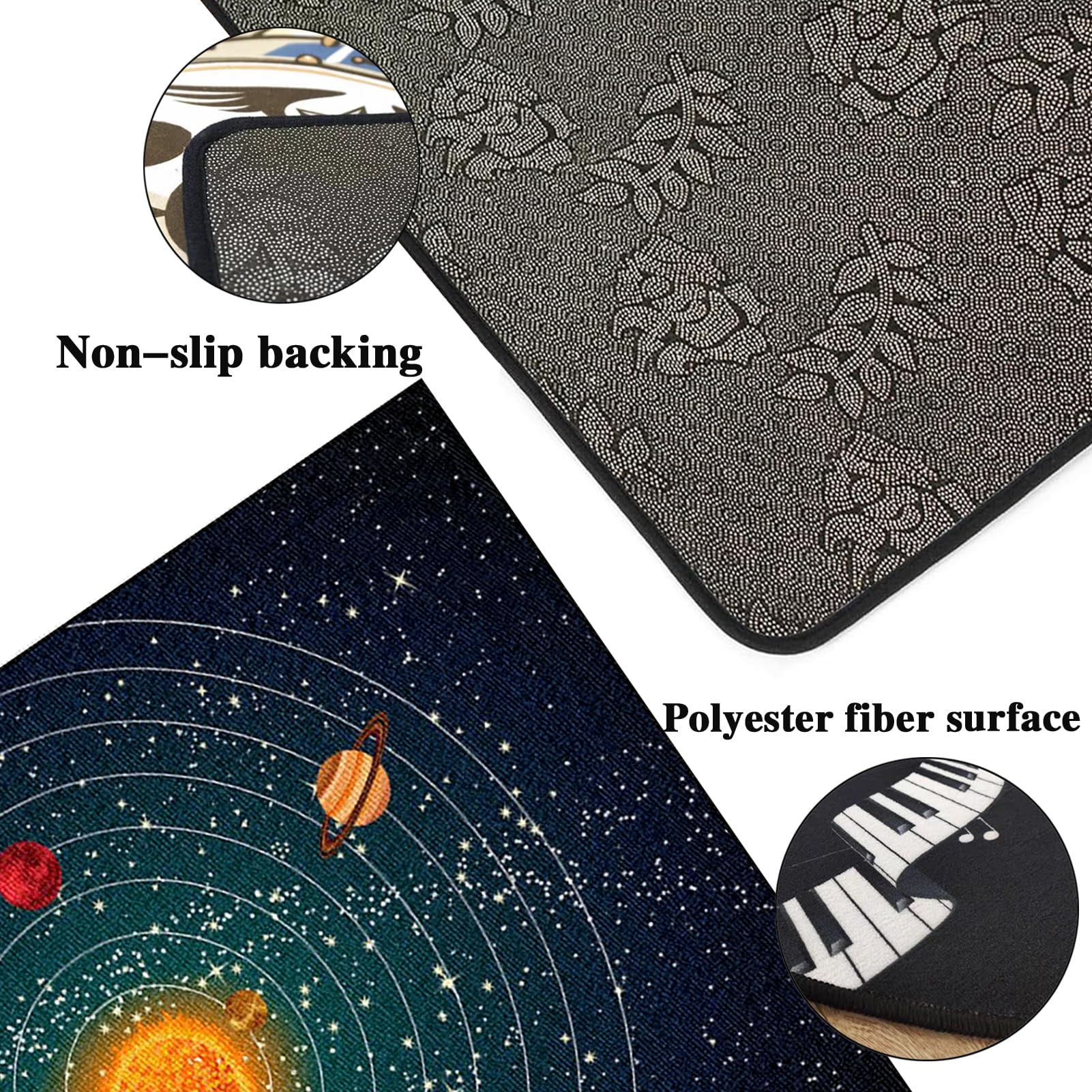 Tapis de Tambour antidérapant, insonorisant, 170 x 140 cm Tapis de Batterie Électronique Non Glissant Tapis à Tambour Insonorisé pour Kits de Batterie, Grosse Caisse, Caisse Claire et Piano