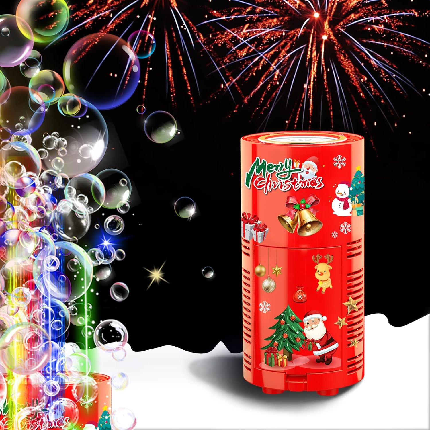 Ivtivfu Fireworks Bubble Machine (13 Holes with 80ml Bubble