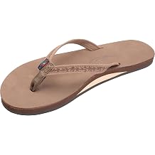 Rainbow Sandals Ladies Las Flores - Single Layer Premier Leather with a Floral 1/2" Narrow Strap