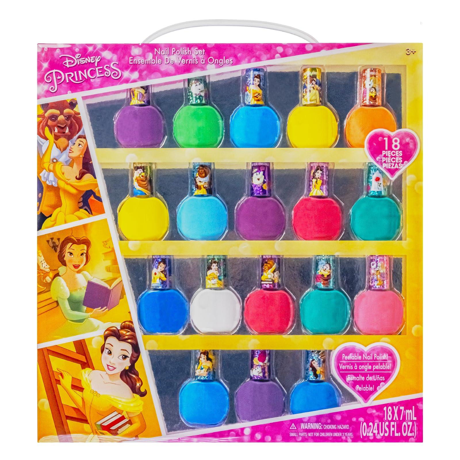 TownleyGirl Disney Princess Sparkly Peel-Off Nail Polish Pack for Girls - Set of 18 Colours-image-28