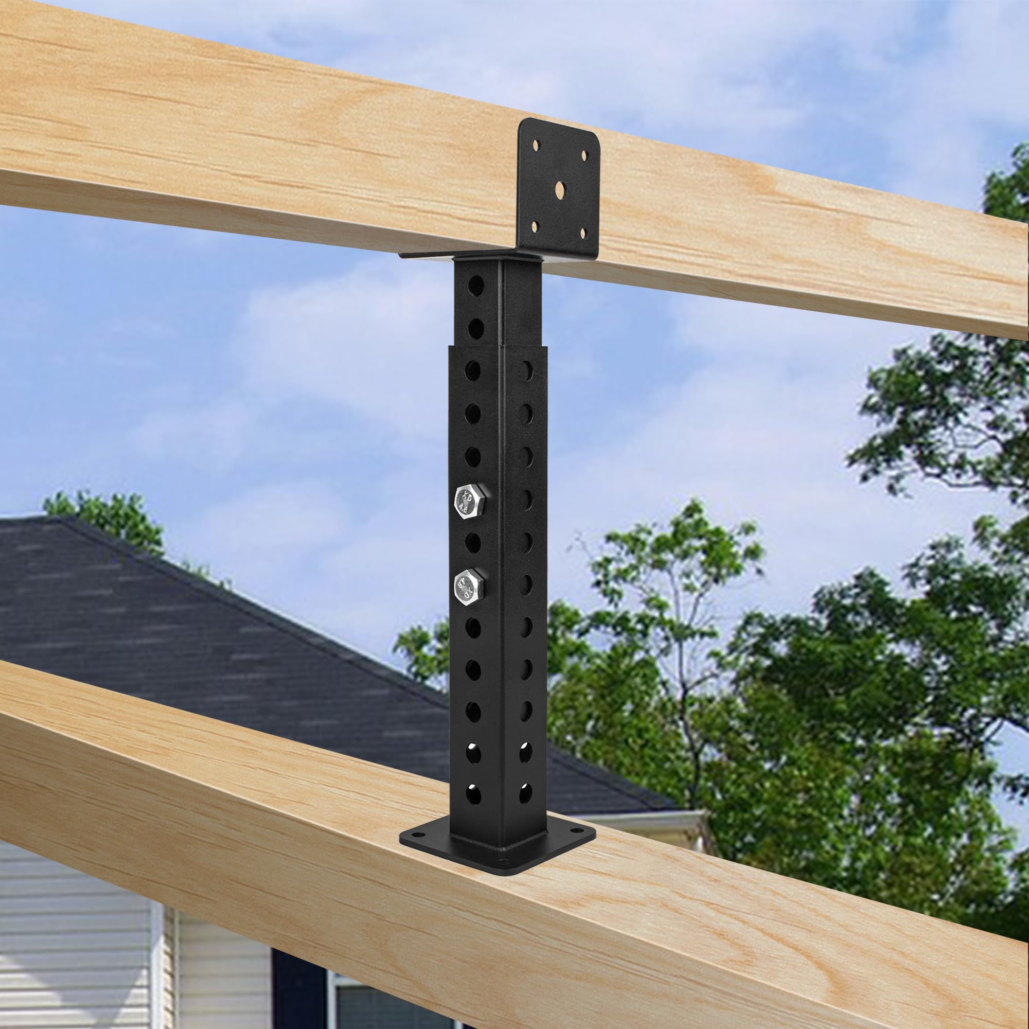 FMhotu Heavy Duty Roof Riser Brackets Kit,Adjustable Angle Pergola