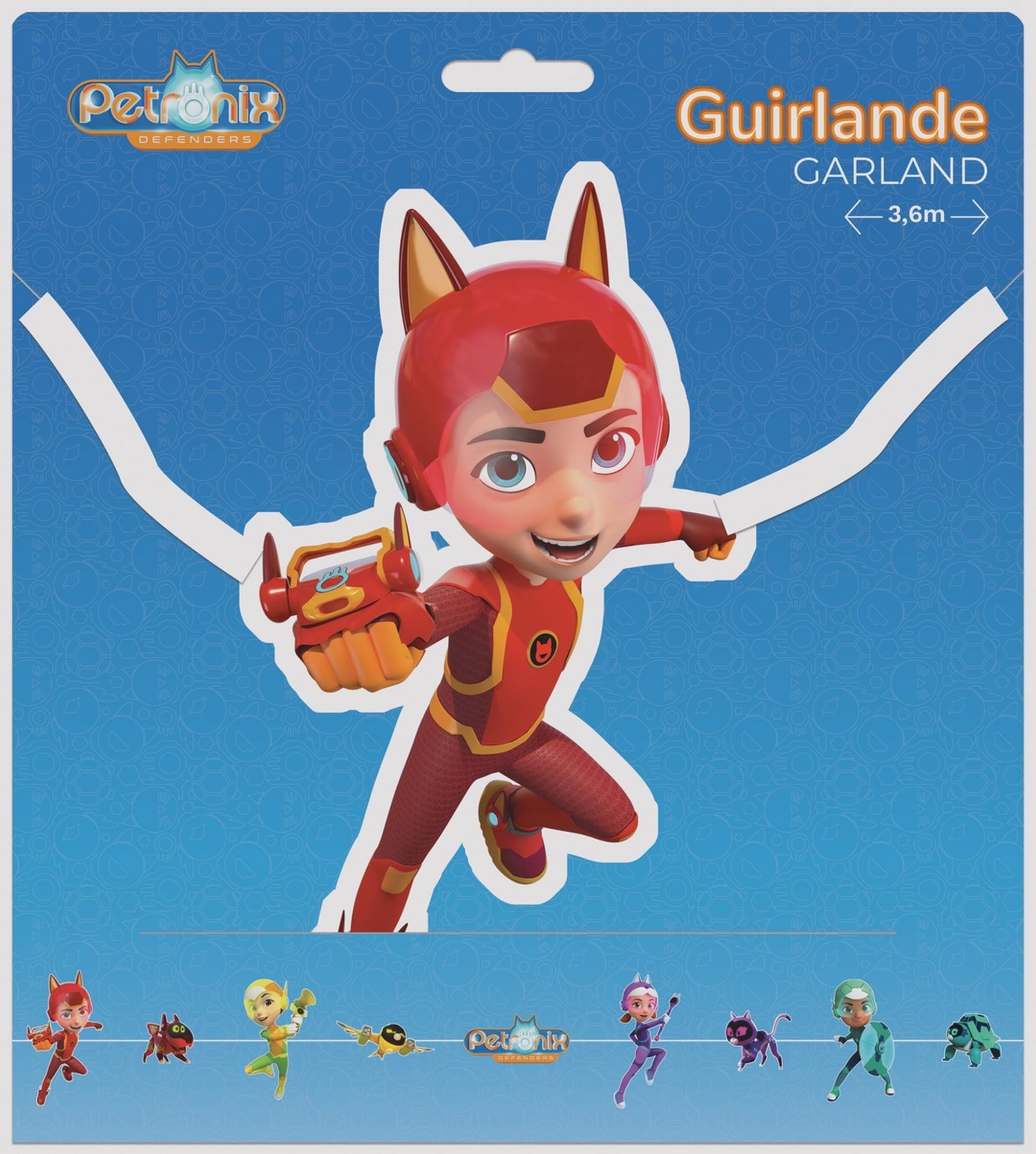 P'TIT CLOWN - 23199 - Girlanda Petronix Defenders™ - 3,6 m - Idealna na urodziny dla dzieci - Oficjalna licencja